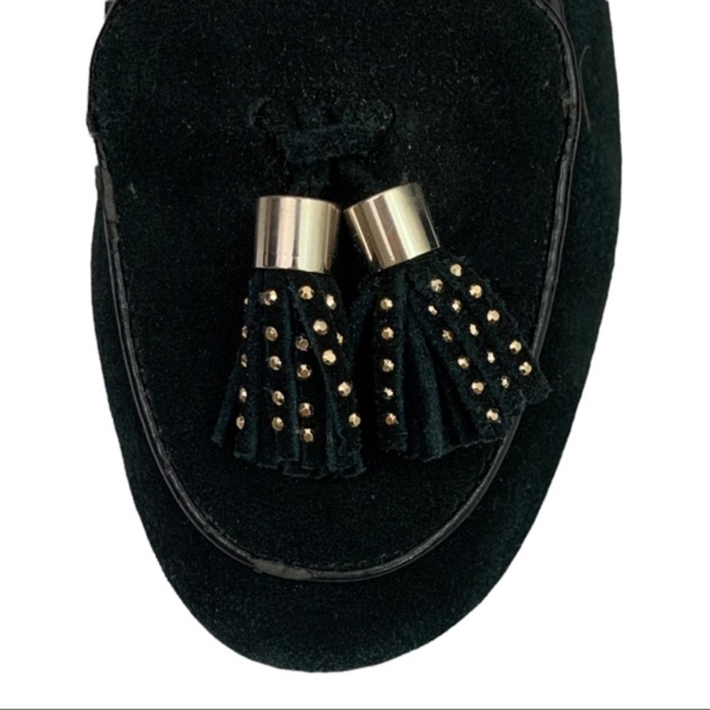 Talbots Black Suede Gold Studded Tassel Loafers Flats Women’s Size 7.5 - Picture 9 of 10